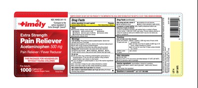 341r Timely Acetaminophen 500mg Bottle Label 1000s